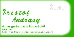kristof andrasy business card