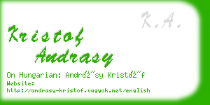 kristof andrasy business card